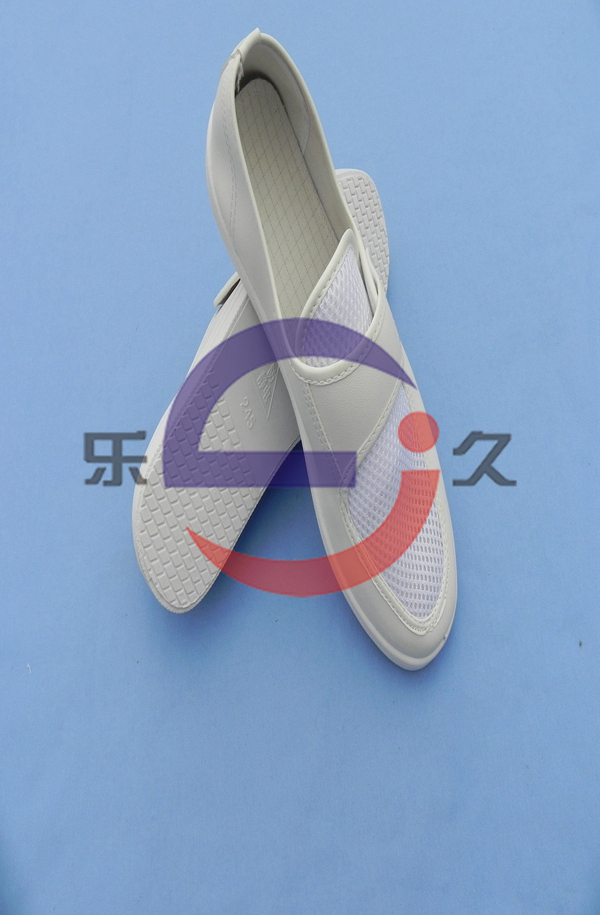 LJ-073 防静电人革网眼粘扣鞋